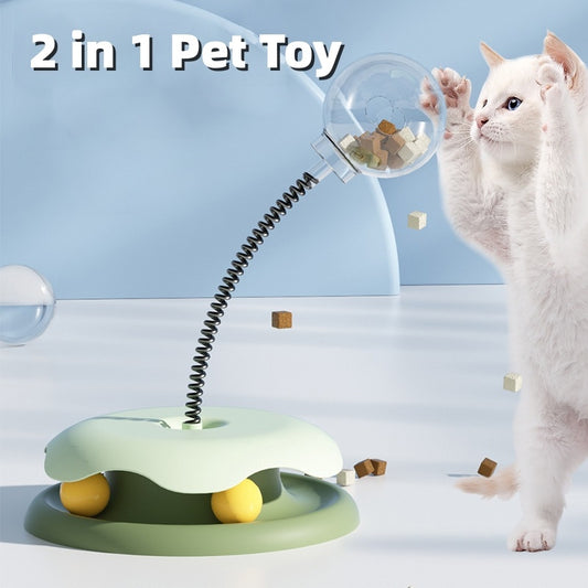 Cat Leakage Food 2 In 1 Toys Turntable