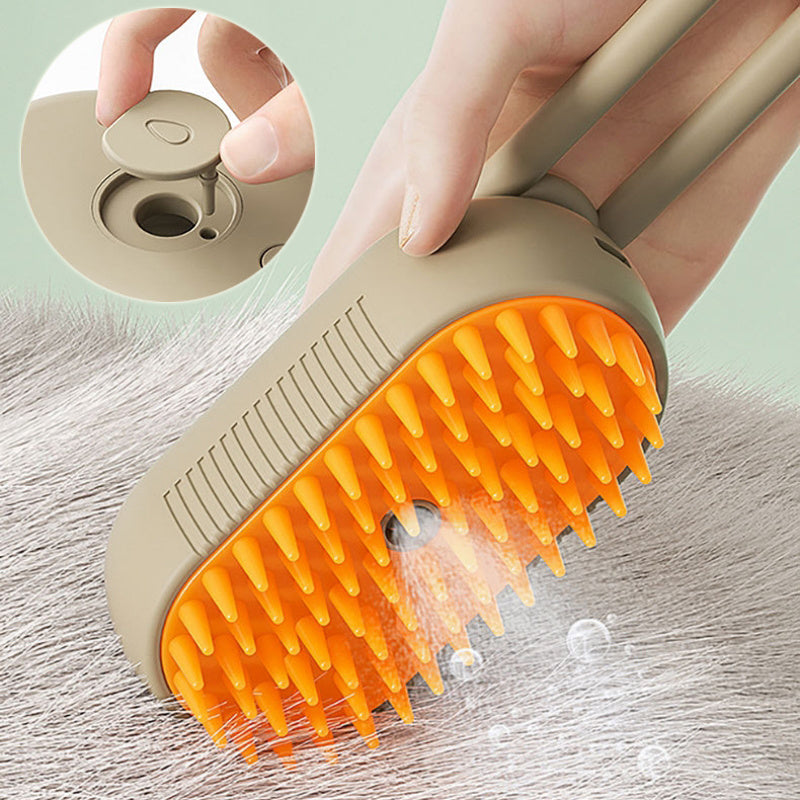 Pet Steam Brush With Electric Spray | For Massage & Grooming