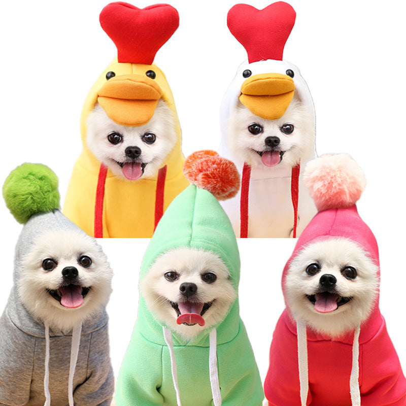 Cute Hoodies For Dogs | Winter Warm Fleece Pet Clothing