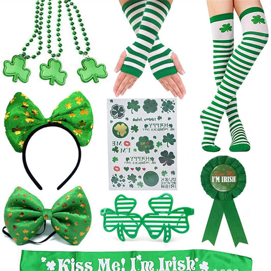 St Patrick's Day Suit Irish | Shoulder Strap Socks Gloves - 11 Piece Set