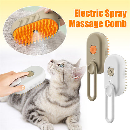 Pet Steam Brush With Electric Spray | For Massage & Grooming