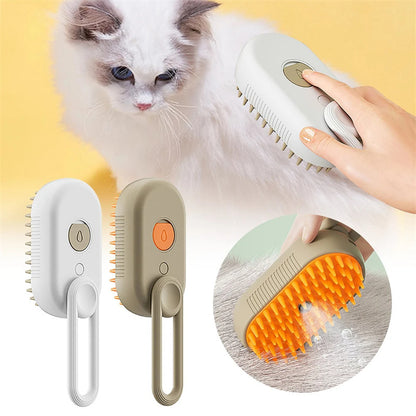 Pet Steam Brush With Electric Spray | For Massage & Grooming