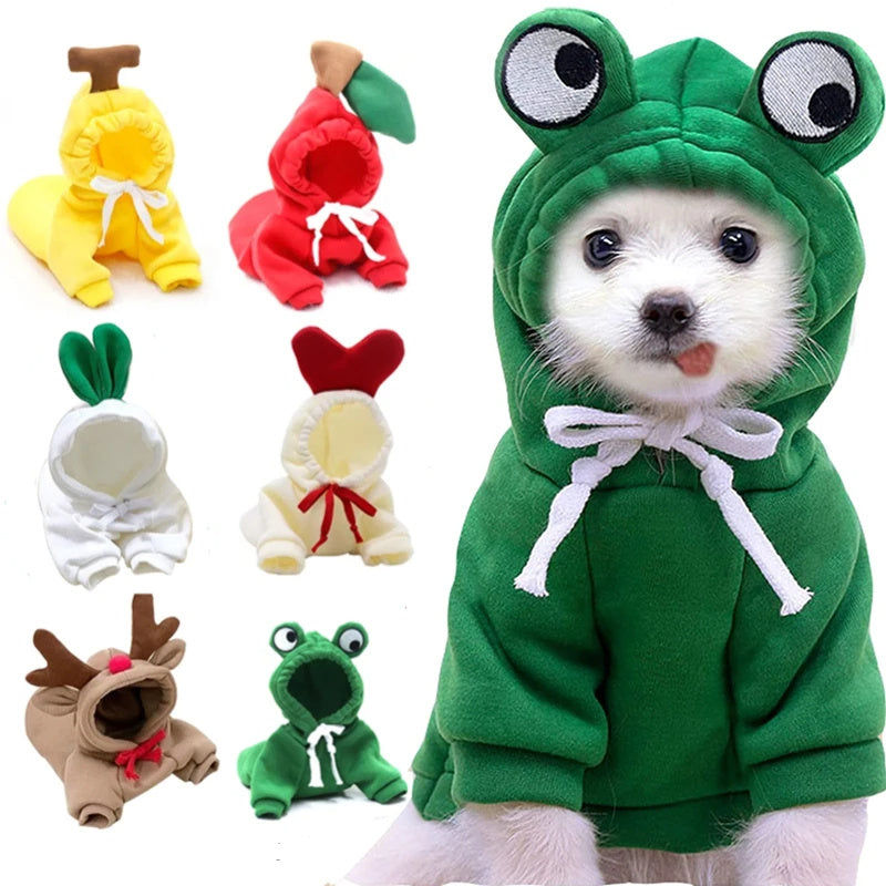 Cute Hoodies For Dogs | Winter Warm Fleece Pet Clothing