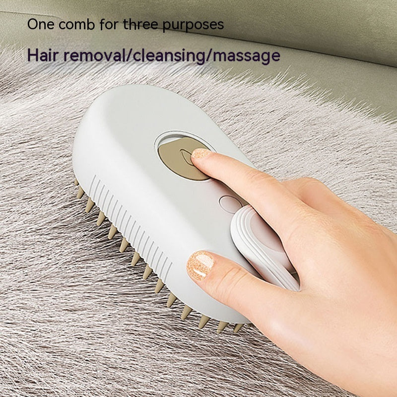 Pet Steam Brush With Electric Spray | For Massage & Grooming